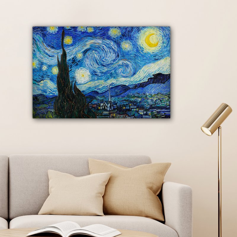 Canvas Maleri - Wall Decoration - De Sterrennacht - Vincent Van Gogh