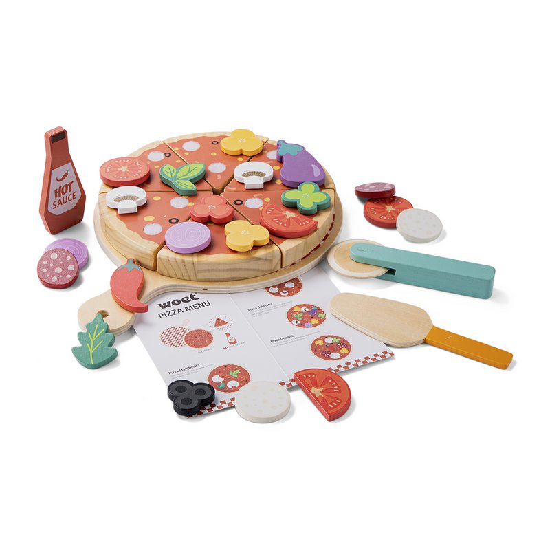Coffret de jeu pizza en bois