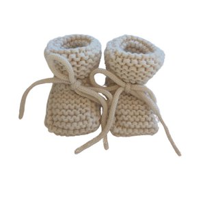 Gebreide Baby Slofjes | Baby Booties | Chunky Baby Booties | Ecru