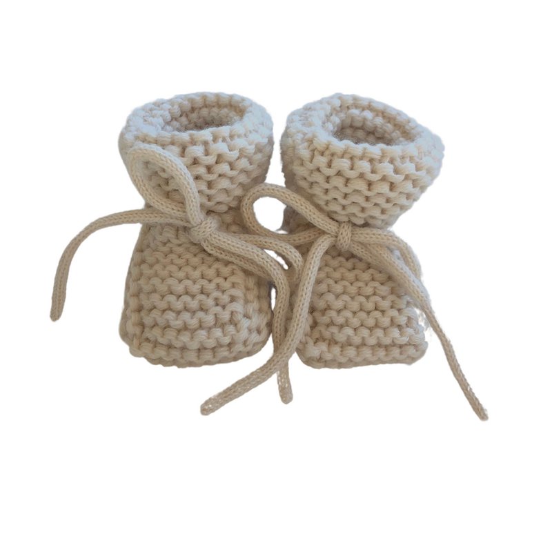 Gebreide Baby Slofjes | Baby Booties | Chunky Baby Booties | Ecru