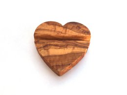 Smartphone Tablet Holder Cell Phone Stand Heart made of olive wood