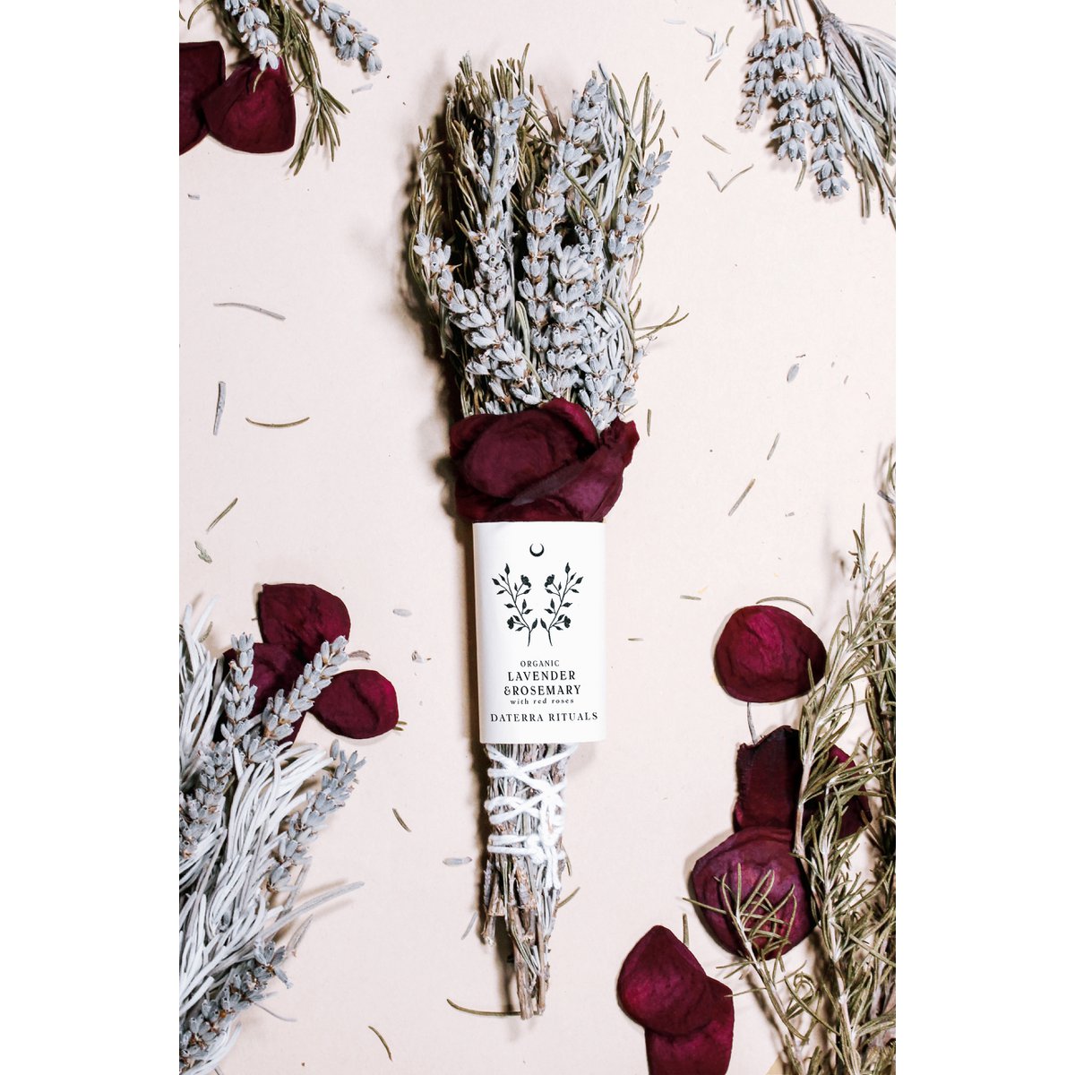 Smudge Stick Lavanda, Romero y Rosas rojas
