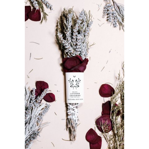 Smudge Stick Lavender, Rosemary & Red roses