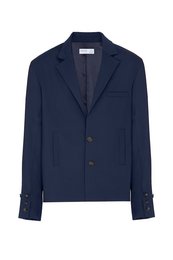 Unstructured wool blazer in blue Made in Italy