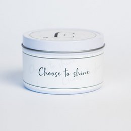 Zitat „Kerze in einer Dose“ – „Choose to Shine“.