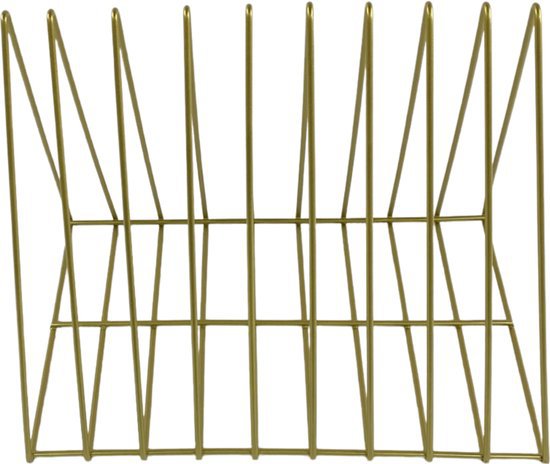 Metal magasin tilrettelægger | trekant bogreol | magasinarrangør | trekant | avisopbevaringsstativ | CD-lagringssystem | magasinholder | magasinholder | magasinstativ | mat guld