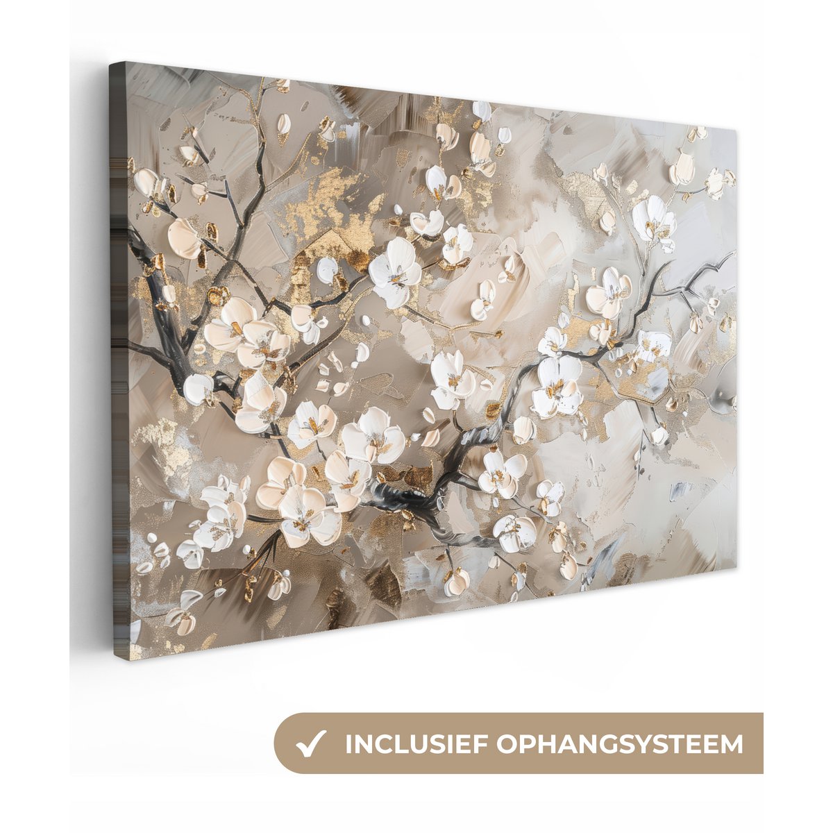 Leinwand Malerei - Wanddekoration - Grün - modern - Zusammenfassung - Gold