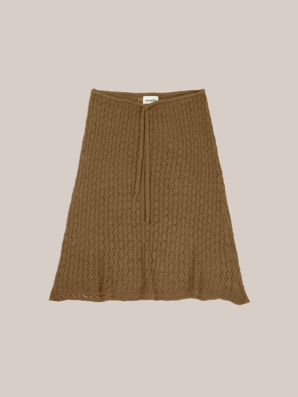 Falda midi de punto verde Exile