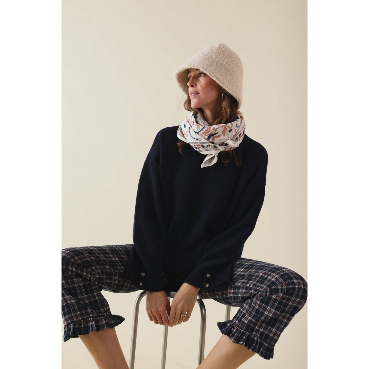 Foulard Adulte Delhi Prusse 100 cm