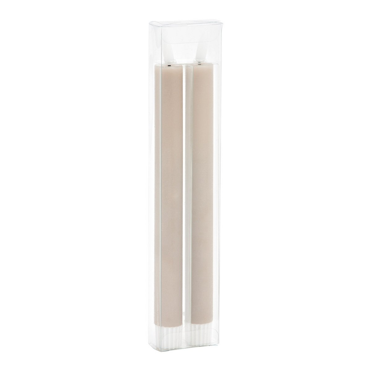 Bougie bâton LED, lot de 2, en cire beige (L/H/P) 2x24x2cm avec arrêt/minuterie, fonctionnement sur piles 2xAAA non incluses