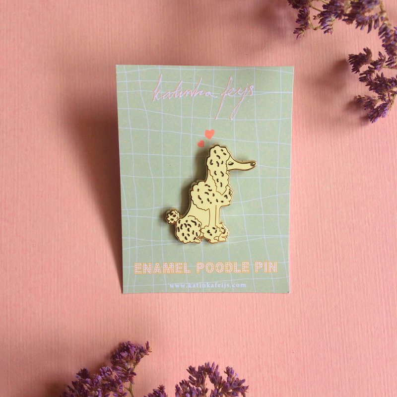 Pin caniche, esmalte duro, tema perro