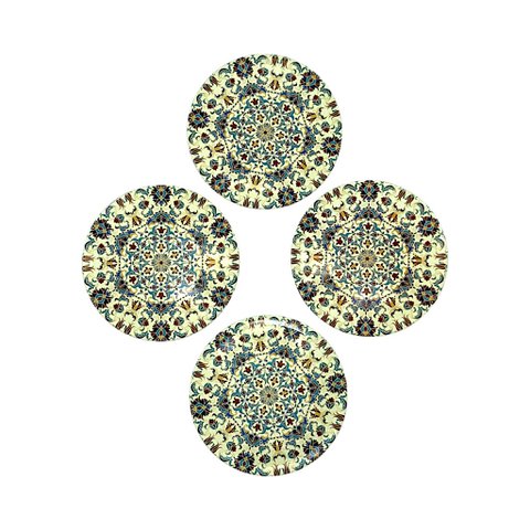 Untersetzter aus Metall - 4er Set - Mandala - Beige - 9cm