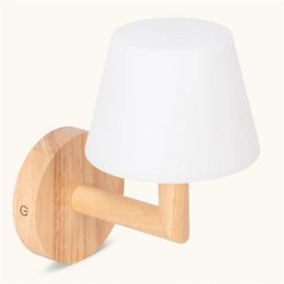 Ted Light Brown Wooden Rechargeable Wall Light