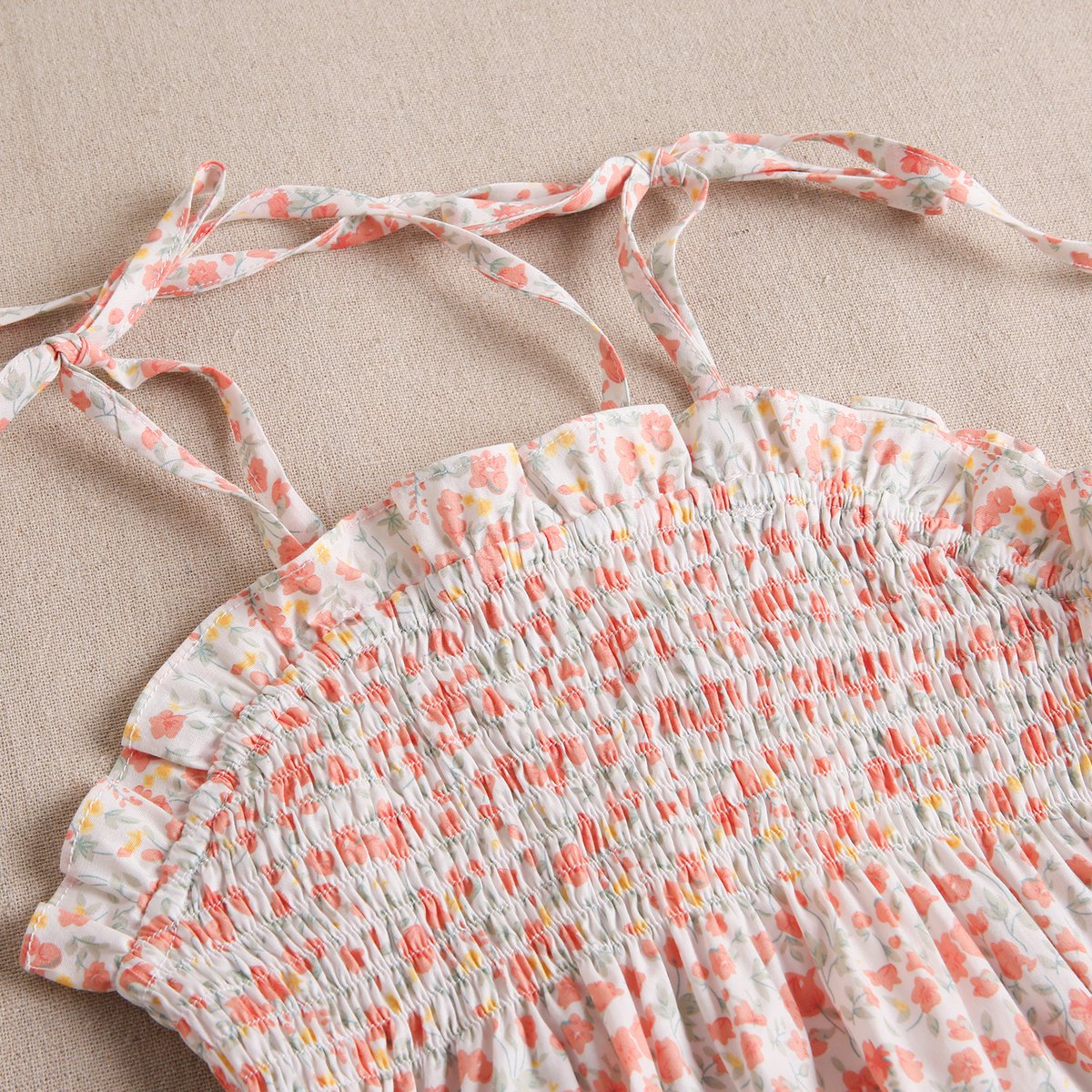Girl's top in honeycomb with floral print up colour F102-21211371