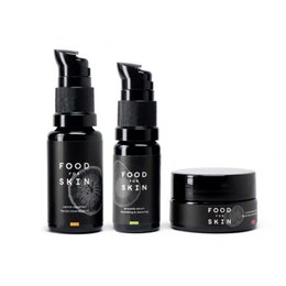 Black glass bottles avocado skincare set, deep nourishing serum and cream, pump dispenser bottles