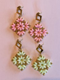 Ohrringe-Duo-Set rosa und grün