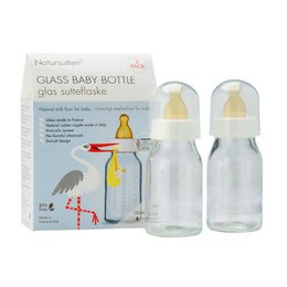 Natursutten sæt af to glas drikkeflasker 110 ml
