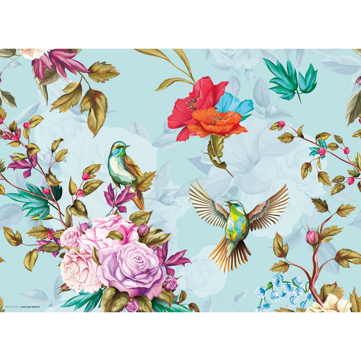 Buntes Vogelparadies | Platzsets aus Premium-Vinyl 44 x 32 cm - 4 Stück