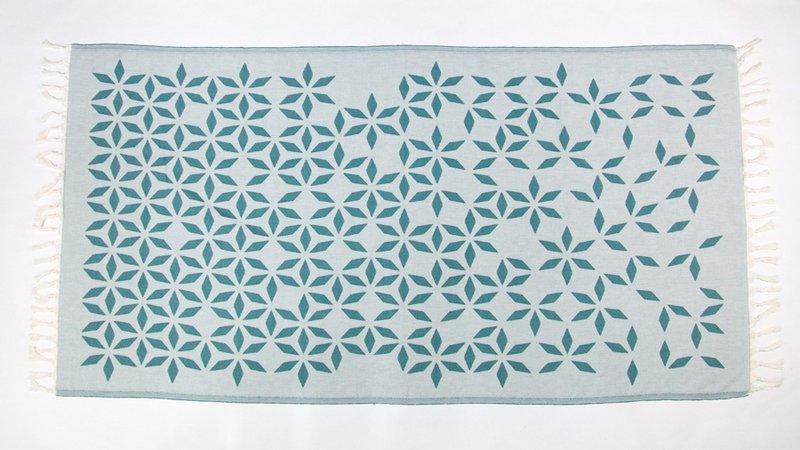 Ręcznik Hamam bawełna organiczna Defne ocean zielony