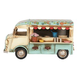 Dekorationsbildbus 26x14x14 cm Beige Blue Metal