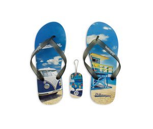 Volkswagen VW T1 Bus Beach Sandals - Beachlife/Blue