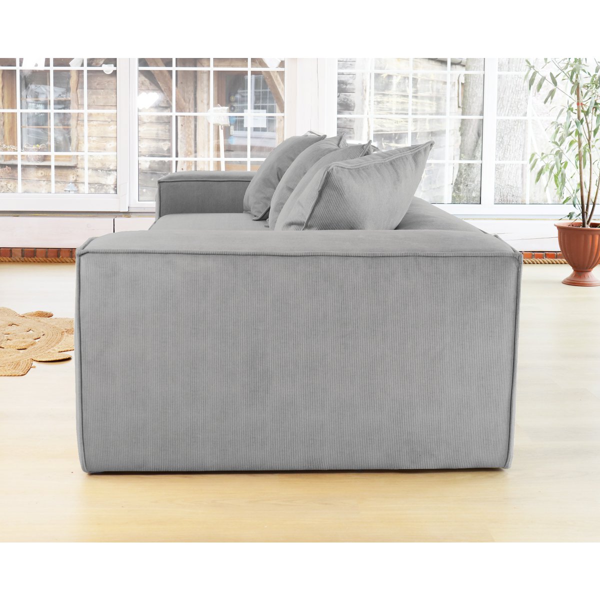 Van Morris 4-seater, Concrete Grey, Exclusive Corduroy from the Belgium company BRUTEX