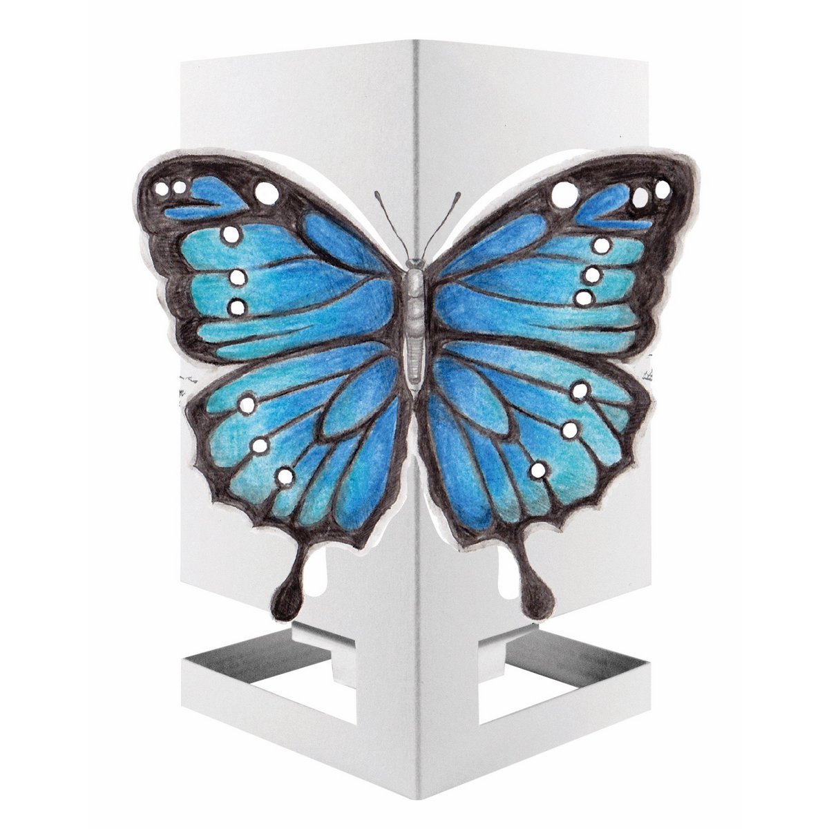 CARDLE Butterfly Blue (Bright Butterfly) - Portavelas Tarjetas de felicitación