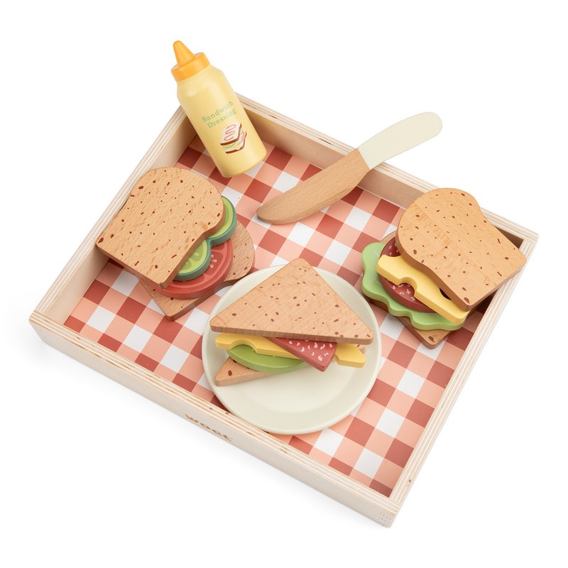 Houten Sandwich Set - "Maak Je Eigen Broodjes"