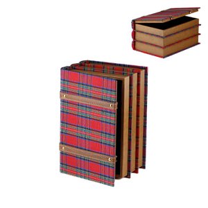 FABR.TART.BOOK BOX RD/GRN/BLU 30CM