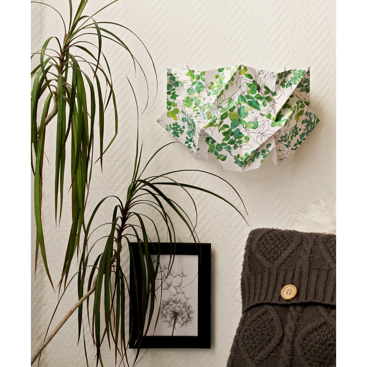 Lámpara de pared Paper Origami - Motivo Primavera