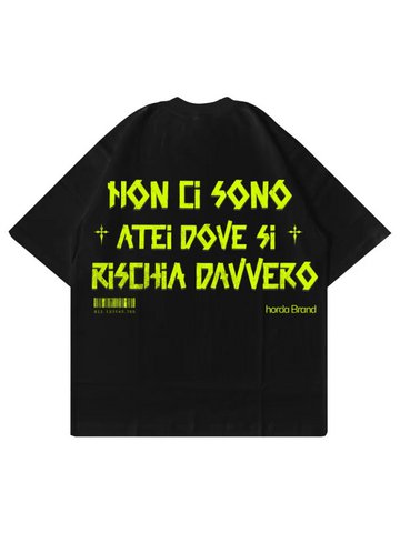 T-Shirt Tapeflow Black Boxy Fit 220 GSM Horda Brand