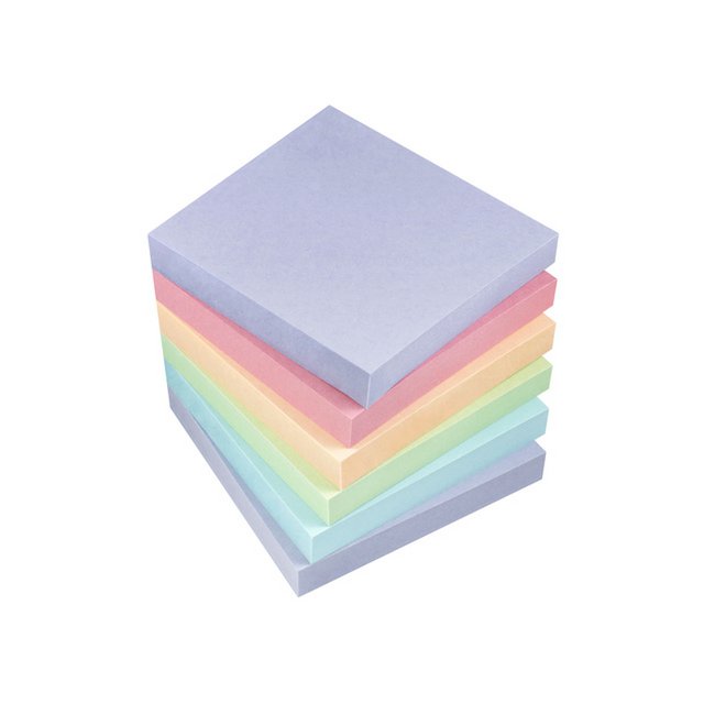 Info notes 75x75mm ass. harmony pak 6 blok paars. rose, zalm, groen