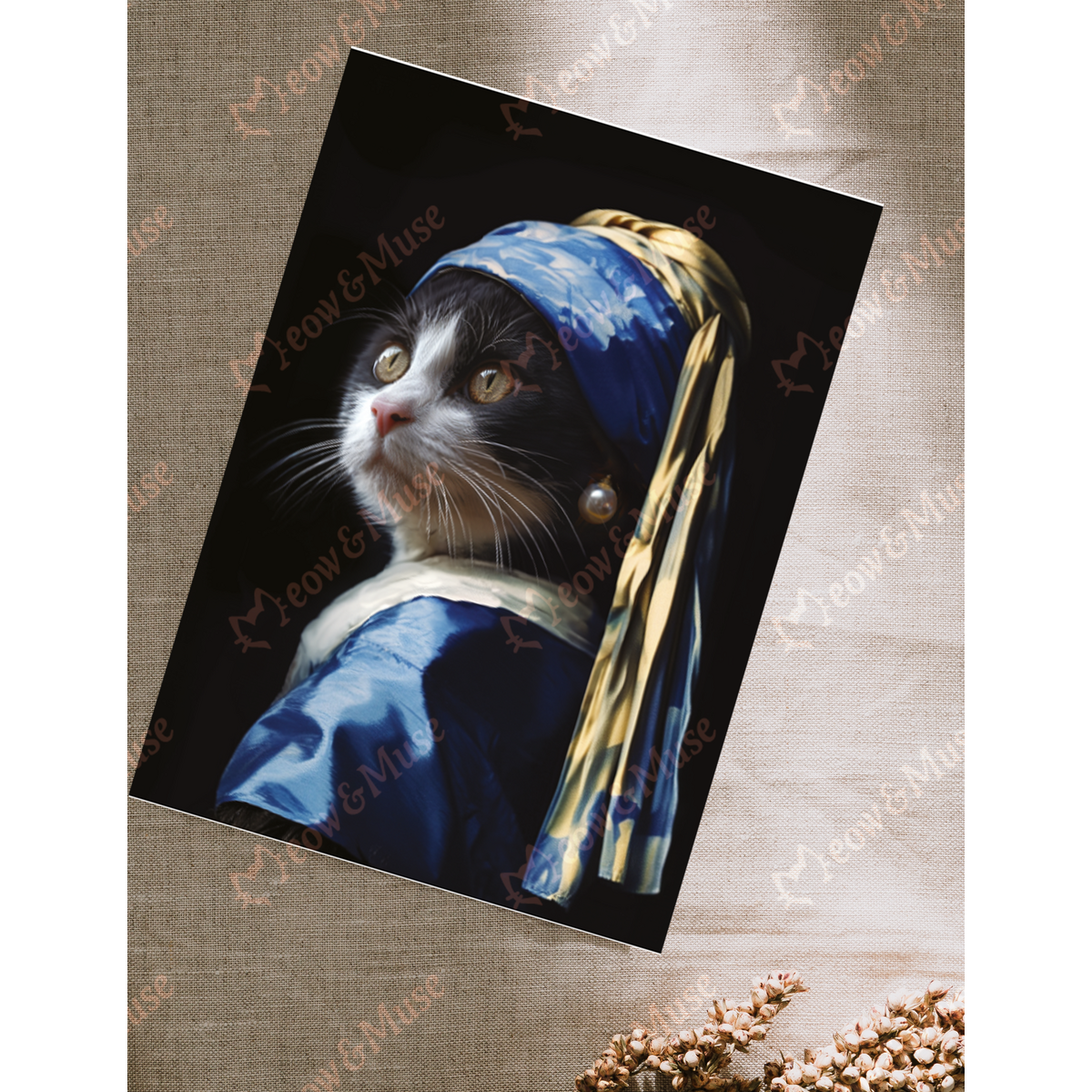 Postal 'Vermeer Cat Tuxedo'