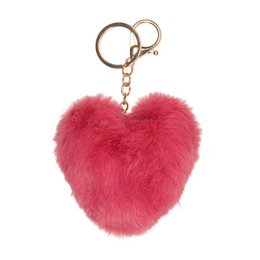 Bag pendant "Faux fur heart"