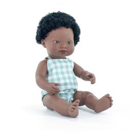 Dukke afrikansk dreng 38 cm