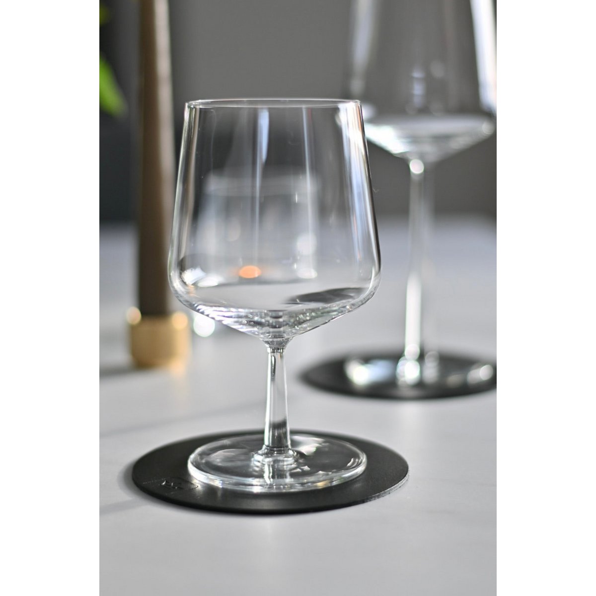 Posavasos de cuero, paquete de 4, negro