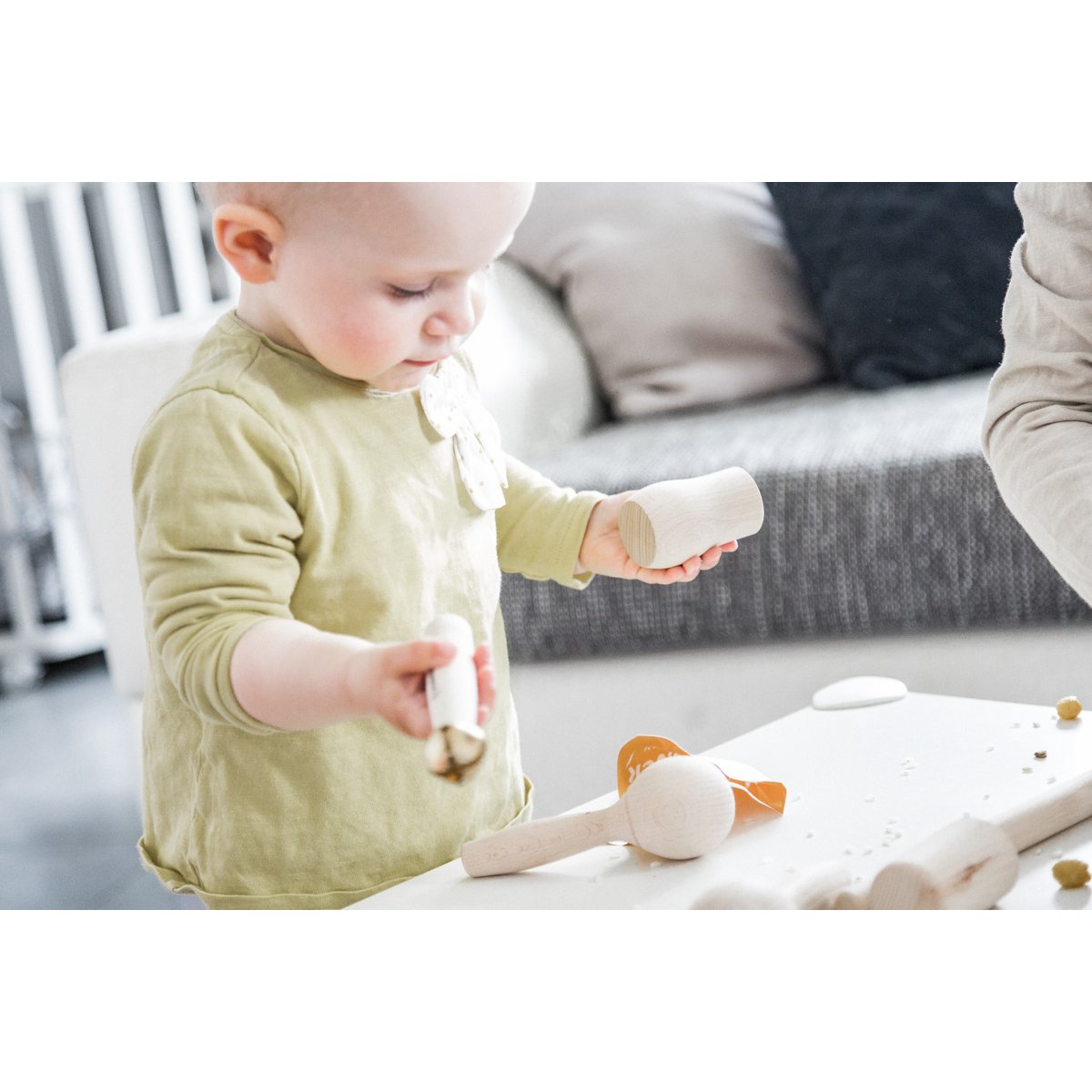 Juego de juguetes musicales para bebés "GlücksBaby" | Juguete sonoro de madera regional | Juguetes para bebés e instrumentos infantiles a partir de 1 año | 100% Hecho en Alemania