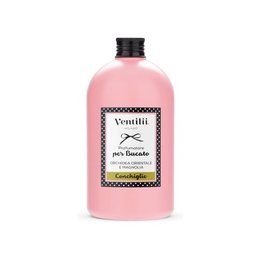 A pink-colored laundry perfume from the Ventilii Milano brand, featuring a floral and fruity scent.