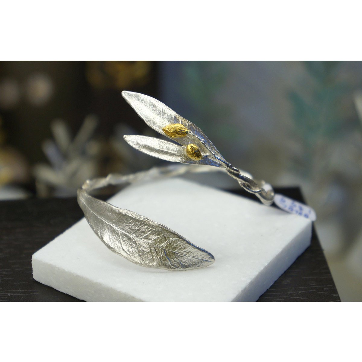 Silver Olive Branch Bracelet, Sterling Silver Jewelry, Adjustable Cuff, Gift for Her, Birthday Gift for Women, Handmade Jewelry