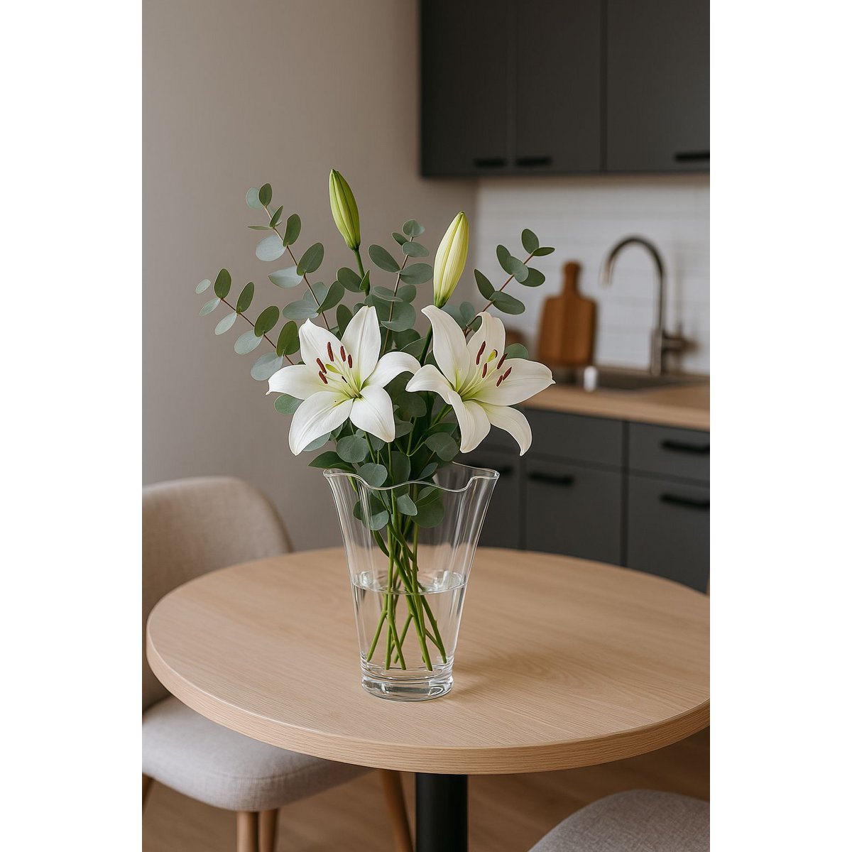 Vase glass wavy clear glass vase table vase translucent