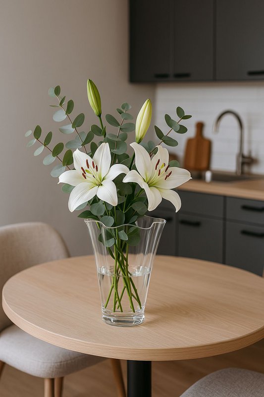 Vase glas bølget klart glas vase bord vase gennemskinnelig