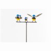 METAL FAM OF 3 BLUE TIT ON STICK