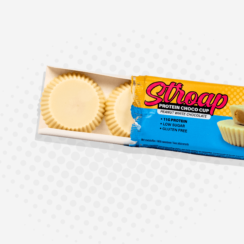 Eiwitarme pinda-witte chocoladebeker