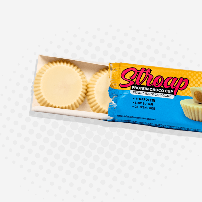 Eiwitarme pinda-witte chocoladebeker