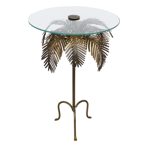 Palma salontafel met metaal glas Ø 45 x 69 h cm