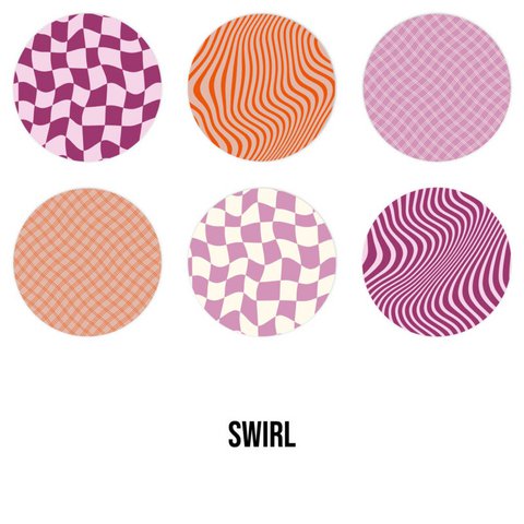 Onderzetters | Swirl -  Lijnen - Blokjes - Coasters - Forex onderzetters - Rond