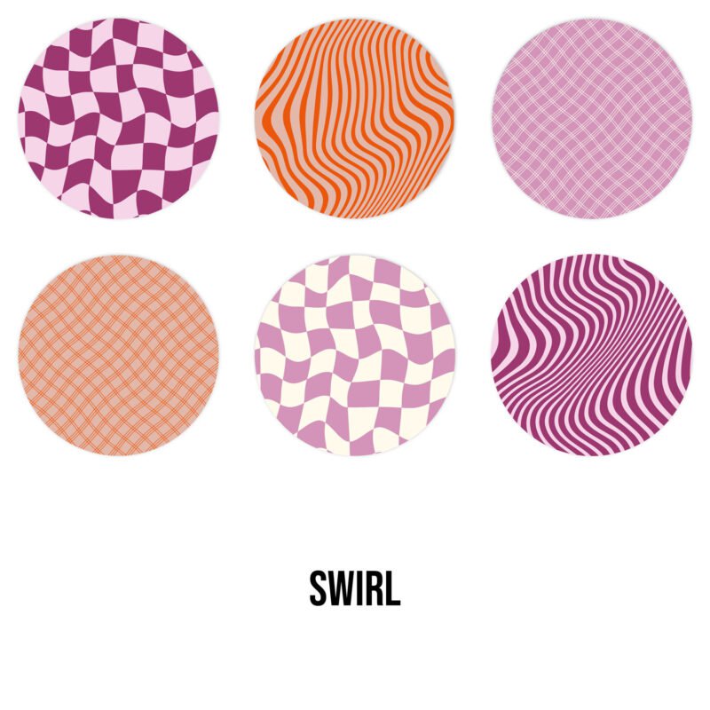 Onderzetters | Swirl -  Lijnen - Blokjes - Coasters - Forex onderzetters - Rond