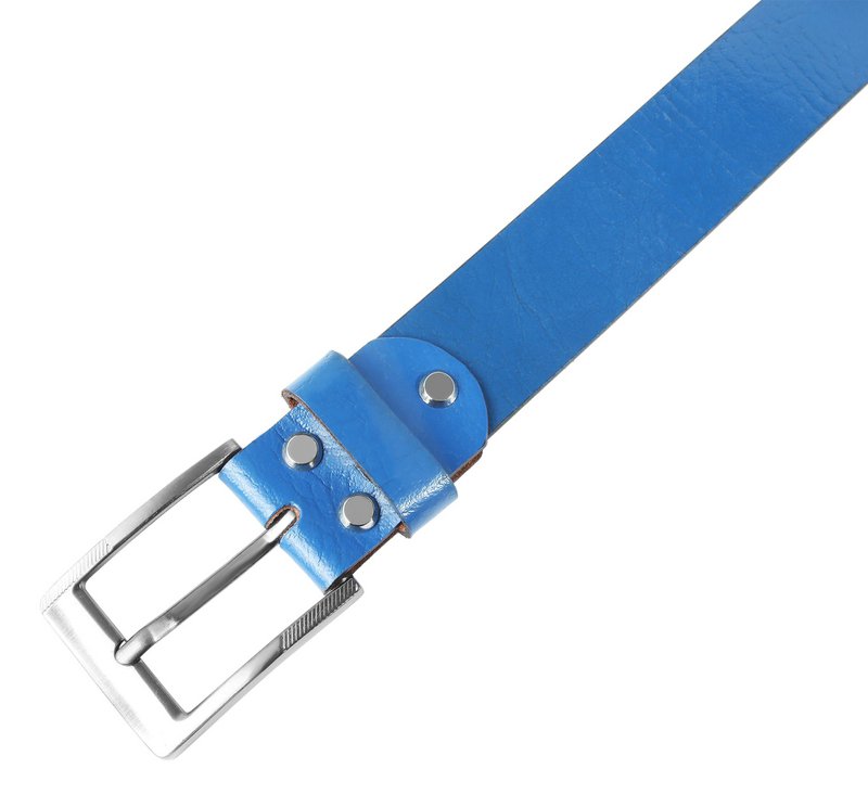 Leonardo Verrelli genuine leather belt, can be shortened, blue, 130 cm