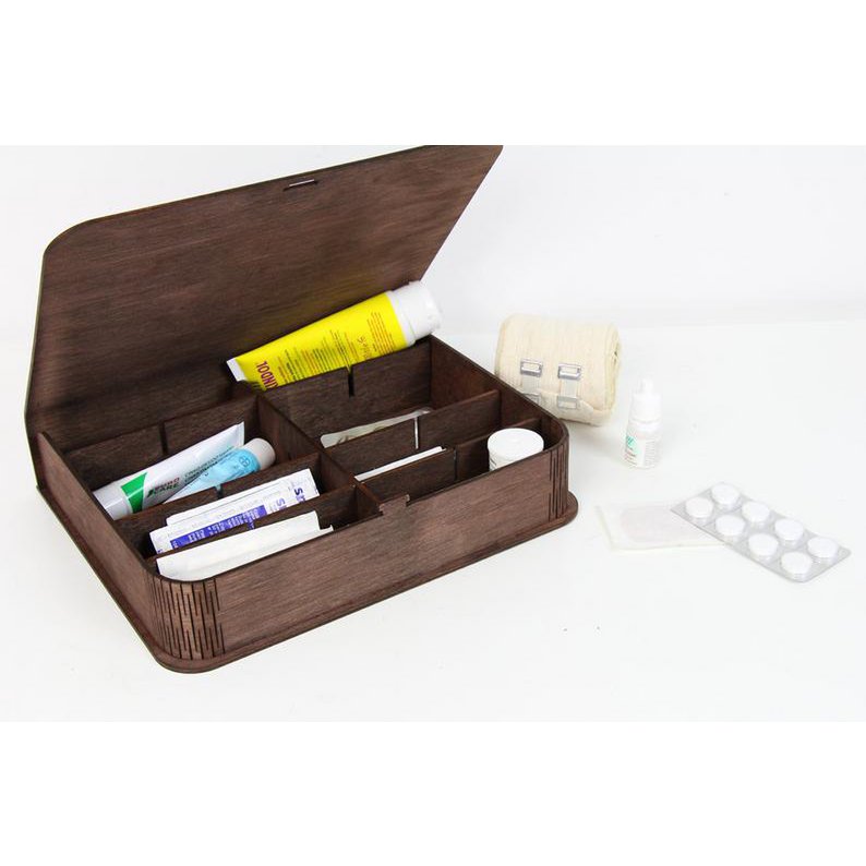 Holzkiste für Medizin