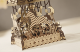 3D Greeting card with classroom carousel incl.message panel